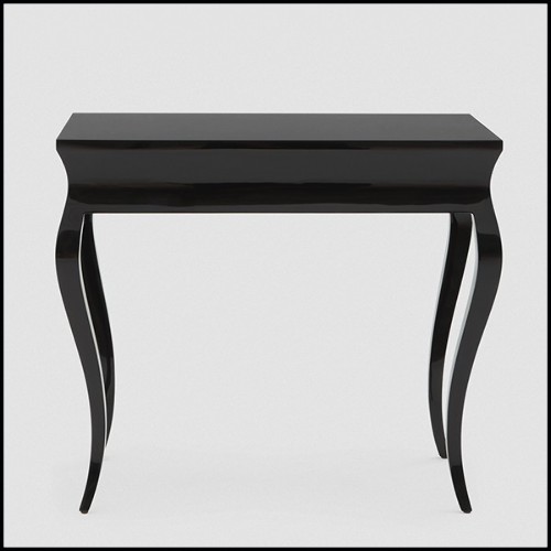Table d'appoint en acajou massif finition laquée noire 119-Elda