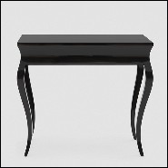 Side table in solid mahogany wood in black lacquered finish 119-Elda