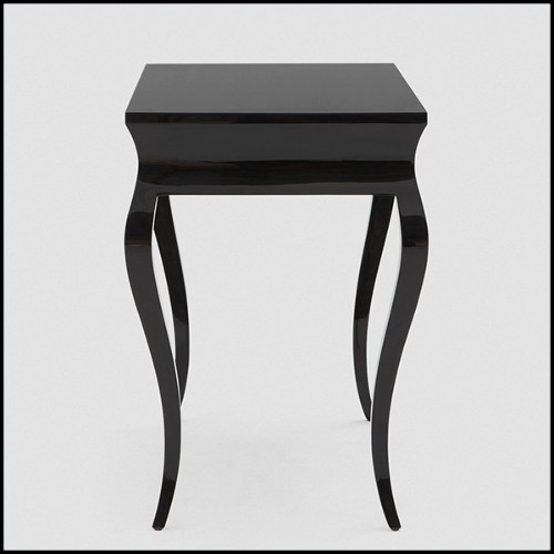 Table d'appoint en acajou massif finition laquée noire 119-Elda