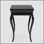 Side table in solid mahogany wood in black lacquered finish 119-Elda