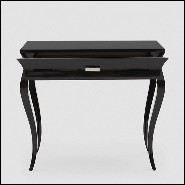 Side table in solid mahogany wood in black lacquered finish 119-Elda