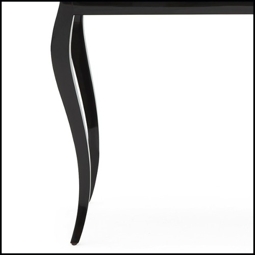 Side table in solid mahogany wood in black lacquered finish 119-Elda