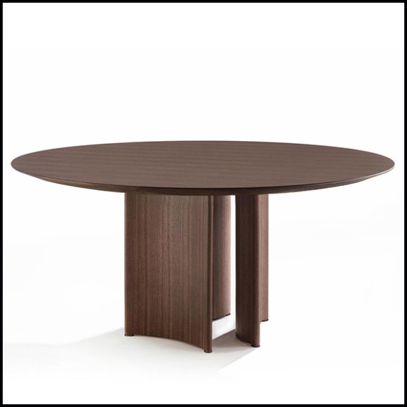 Dining table in solid walnut wood beveled edge top 163-Ornament