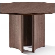 Dining table in solid walnut wood beveled edge top 163-Ornament