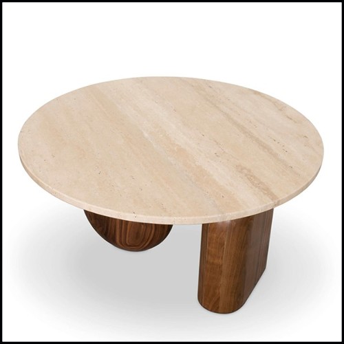 Table basse en noyer avec deux bases 157-Tessa Round