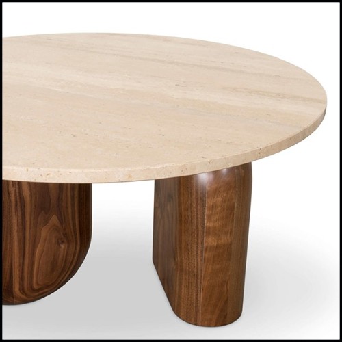 Table basse en noyer avec deux bases 157-Tessa Round