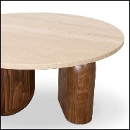 Table basse en noyer avec deux bases 157-Tessa Round