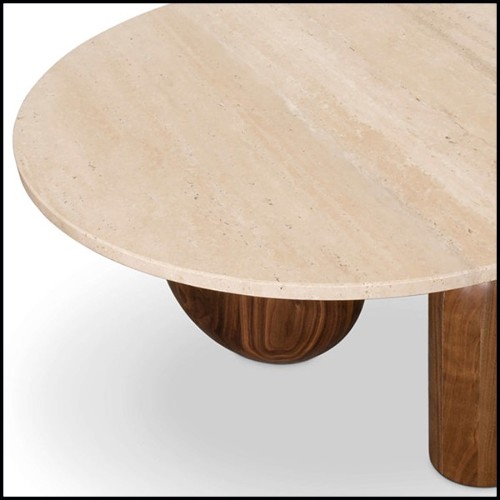 Table basse en noyer avec deux bases 157-Tessa Round