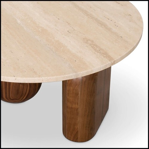 Table basse en noyer avec deux bases 157-Tessa Round