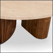 Table basse en noyer avec deux bases 157-Tessa Round