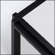 Coffee table in solid walnut with leather 189-White Leather