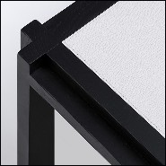 Table basse en noyer massif et cuir 189-White Leather