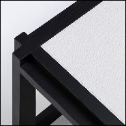 Table basse en noyer massif et cuir 189-Leather White 2