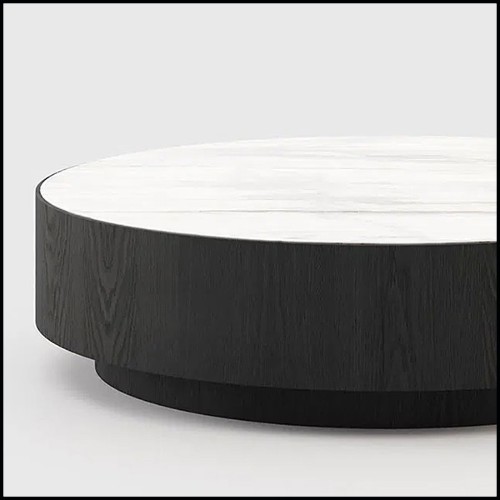 Table basse en frêne massif et plateau en marbre 174-Austin