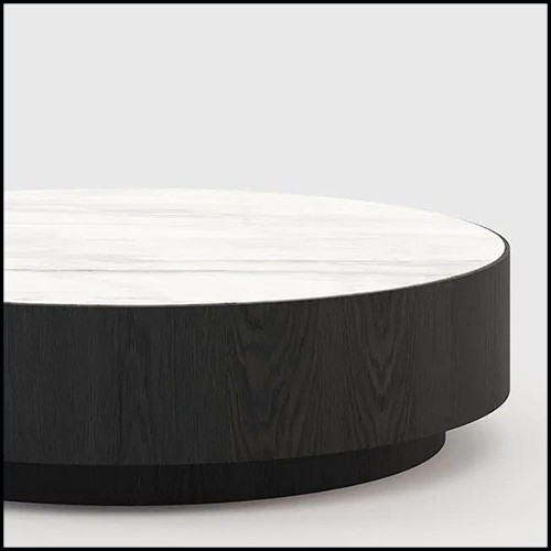 Table basse en frêne massif et plateau en marbre 174-Austin