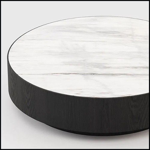 Table basse en frêne massif et plateau en marbre 174-Austin