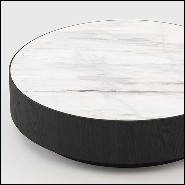 Coffee table in black finish with marble top 174-Austin