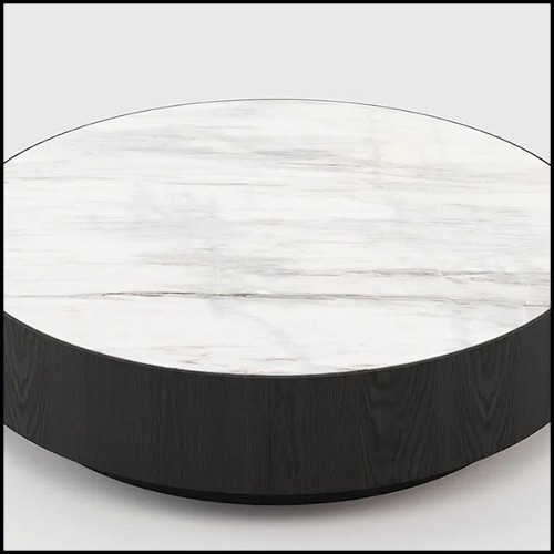 Table basse en frêne massif et plateau en marbre 174-Austin