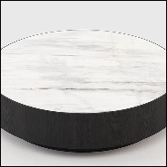 Table basse en frêne massif et plateau en marbre 174-Austin
