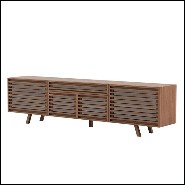 Buffet avec stores en noyer et verre clair 174-Blind