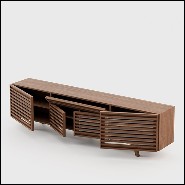 Buffet avec stores en noyer et verre clair 174-Blind