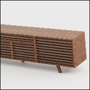 Sideboard  with blinds in walnut wood and clear glass 174-Blind