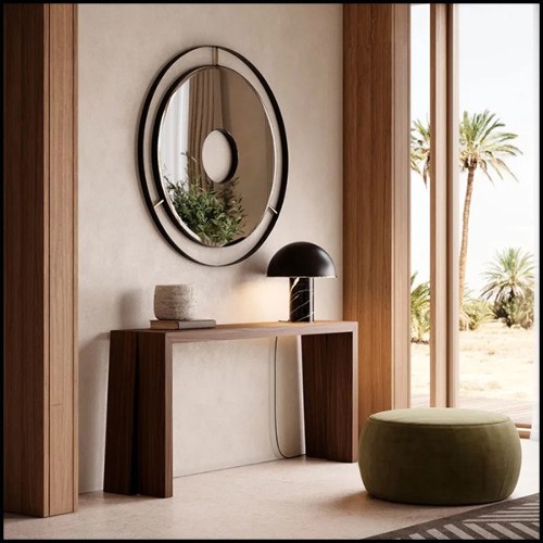 Console in walnut wood and iron feet 174-Denver