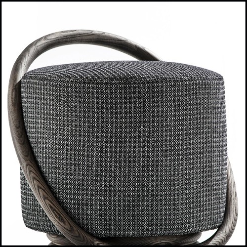 Tabouret avec bras rond en finition teintée noyer 163-Hoop Dark Ash