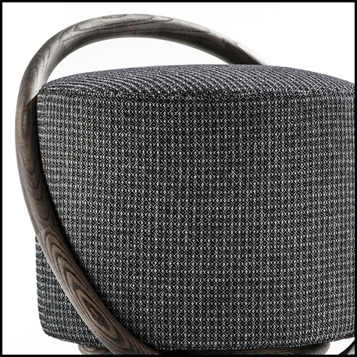 Tabouret avec bras rond en finition teintée noyer 163-Hoop Dark Ash