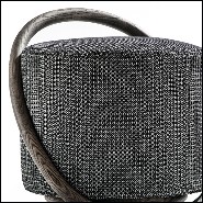 Tabouret avec bras rond en finition teintée noyer 163-Hoop Dark Ash