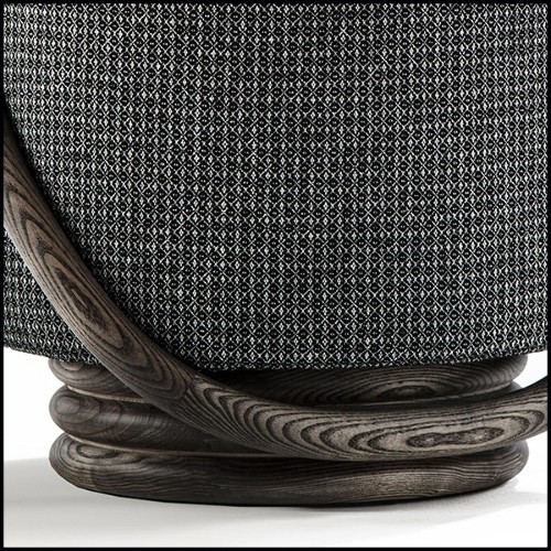 Tabouret avec bras rond en finition teintée noyer 163-Hoop Dark Ash