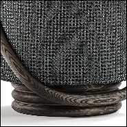 Tabouret avec bras rond en finition teintée noyer 163-Hoop Dark Ash