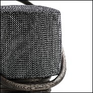 Tabouret avec bras rond en finition teintée noyer 163-Hoop Dark Ash