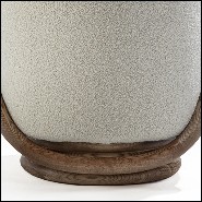 Tabouret en noyer massif et velours beige 163-Hoop Walnut