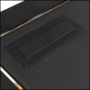 Desk with top in leather and structure in brass and wood 164-Lupus