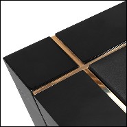 Desk with top in leather and structure in brass and wood 164-Lupus