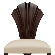 Chair in coffee finish covered with velvet fabric 119-Mahogany Leave