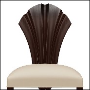 Chair in coffee finish covered with velvet fabric 119-Mahogany Leave