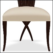 Chair in coffee finish covered with velvet fabric 119-Mahogany Leave