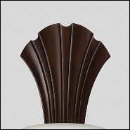 Chair in coffee finish covered with velvet fabric 119-Mahogany Leave