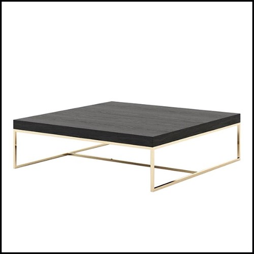 Coffee table in gold finish with ebony finish top 174-Portland