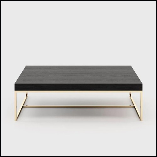 Coffee table in gold finish with ebony finish top 174-Portland