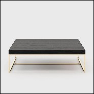 Coffee table in gold finish with ebony finish top 174-Portland