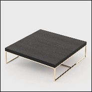 Coffee table in gold finish with ebony finish top 174-Portland