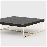 Coffee table in gold finish with ebony finish top 174-Portland