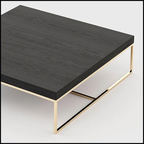 Coffee table in gold finish with ebony finish top 174-Portland