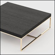 Coffee table in gold finish with ebony finish top 174-Portland