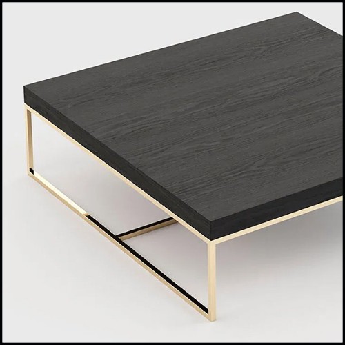 Table basse finition or avec plateau finition ébène 174-Portland