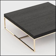 Coffee table in gold finish with ebony finish top 174-Portland