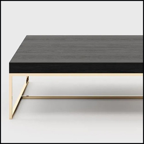 Coffee table in gold finish with ebony finish top 174-Portland